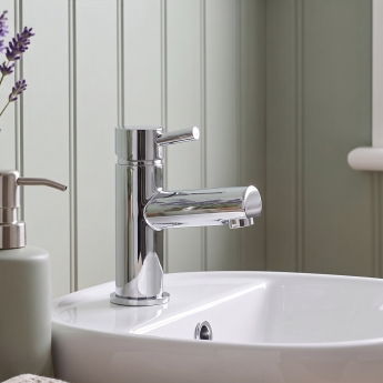 Duchy Penrose Chrome Mini Mono Basin Mixer Tap (inc Press Top Waste) | Product Image