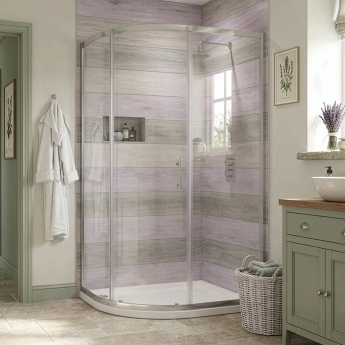Duchy Pentire 6mm 1-Door Offset Quadrant Shower Enclosure (inc Tray) | Product Image