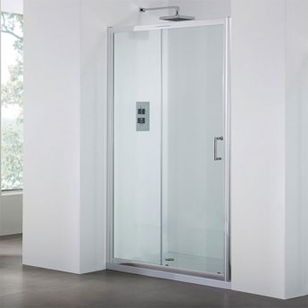 Duchy Spring Sliding Shower Door 1000mm Wide - 6mm Clear Glass