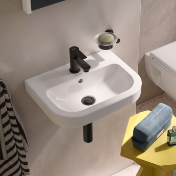 Duravit D-Code Wall Hung Basin with Overflow 550mm Wide - 1 Tap Hole | Product Image