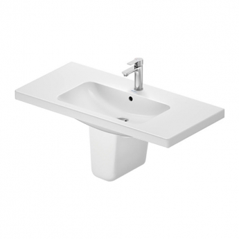 Duravit D-Code Basin and Semi Pedestal 1000mm Wide - 1 Tap Hole