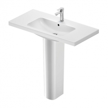 Duravit D-Code Basin and Full Pedestal 1000mm Wide - 1 Tap Hole