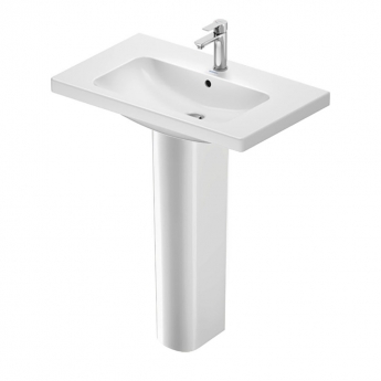 Duravit D-Code Basin and Full Pedestal 800mm Wide - 1 Tap Hole
