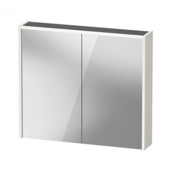Duravit D-Code LED 2-Door Mirror Bathroom Cabinet 700mm H x 800mm W - Gloss White | Product Image