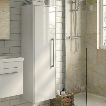 Duravit D-Code 400mm Wall Hung 1-Door Tall Storage Unit | Product Image