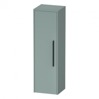 Duravit D-Code 400mm 1-Door Left Hand Opening Tall Unit with Black Handle - Fjord Green