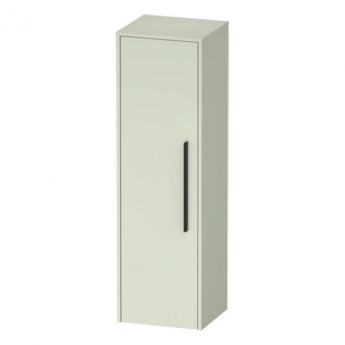 Duravit D-Code 400mm 1-Door Left Hand Opening Tall Unit with Black Handle- Pale Green