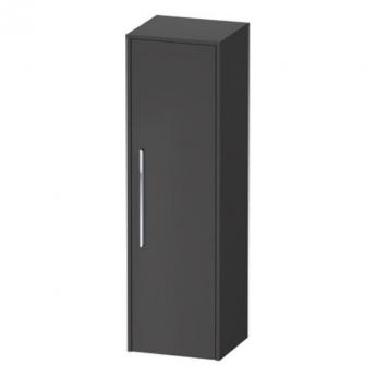 Duravit D-Code 400mm 1-Door Right Hand Opening Tall Unit with Chrome Handle - Matt Graphite | Product Image