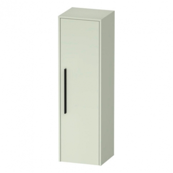 Duravit D-Code 400mm 1-Door Right Hand Opening Tall Unit with Black Handle- Pale Green