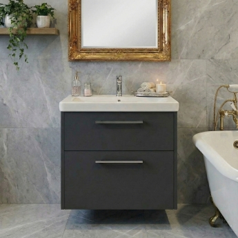 Duravit D-Code 650mm 2-Drawer Wall Hung Vanity Unit | Product Image
