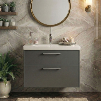 Duravit D-Code 800mm 2-Drawer Wall Hung Vanity Unit | Product Image