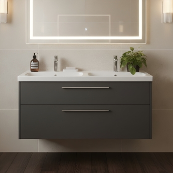 Duravit D-Code 1200mm 2-Drawer Wall Hung Vanity Unit | Product Image