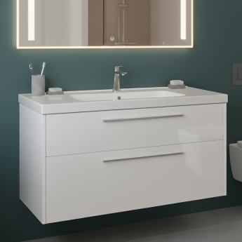 Duravit D-Code 1000mm 2-Drawer Wall Hung Vanity Unit | Product Image
