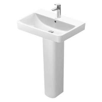 Duravit No.1 Basin and Full Pedestal 650mm Wide - 1 Tap Hole