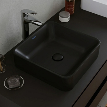 Duravit Durapoint Sit-On Countertop Basin 400mm Wide - Matt Black | Product Image