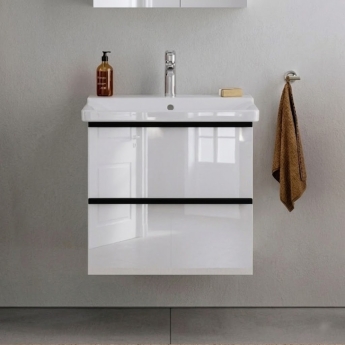 Duravit Durapoint 2-Drawer Wall Hung Vanity Unit with Basin 800mm Wide | Product Image