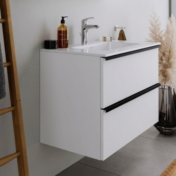 Duravit Durapoint 2-Drawer Wall Hung Short Projection Vanity Unit with Basin 800mm Wide | Product Image