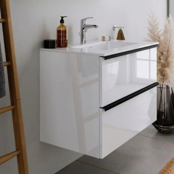 Duravit Durapoint 2-Drawer Wall Hung Short Projection Vanity Unit with Basin 800mm Wide | Product Image