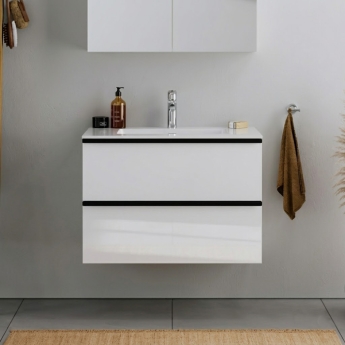 Duravit Durapoint 2-Drawer Wall Hung Console Vanity Unit with Basin 850mm Wide | Product Image