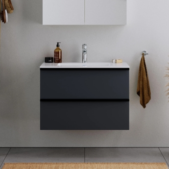 Duravit Durapoint 2-Drawer Wall Hung Console Vanity Unit with Basin 850mm Wide | Product Image