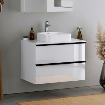 Duravit Durapoint 2-Drawer Wall Hung Console Vanity Unit and Worktop 1000mm Wide | Product Image