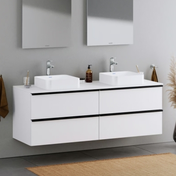 Duravit Durapoint 4-Drawer Wall Hung Console Vanity Unit and Worktop 1600mm Wide | Product Image