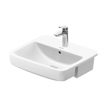 Duravit No.1 Semi-Recessed Basin with Overflow 550mm Wide - 1 Tap Hole