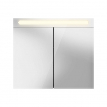 Duravit No.1 LED 2-Door Mirror Bathroom Cabinet 700mm H x 800mm W - Matt White