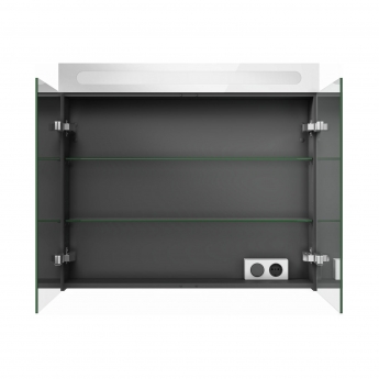 Duravit No.1 LED 2-Door Mirror Bathroom Cabinet 700mm H x 800mm W - Matt White