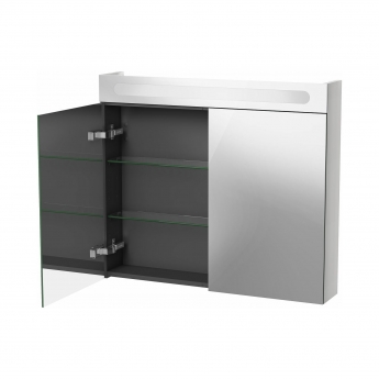 Duravit No.1 LED 2-Door Mirror Bathroom Cabinet 700mm H x 800mm W - Matt White