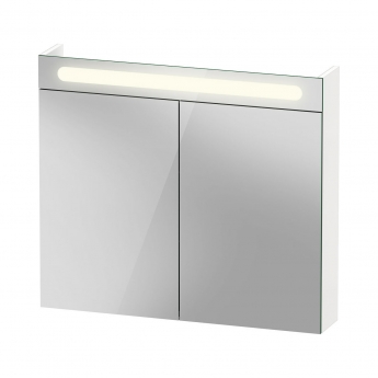 Duravit No.1 LED 2-Door Mirror Bathroom Cabinet 700mm H x 800mm W - Matt White