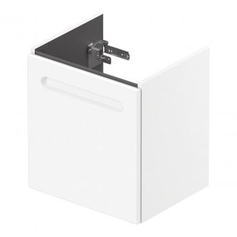 Duravit No.1 LH Wall Hung 1-Door Vanity Unit with Basin 500mm Wide - Matt White | Product Image