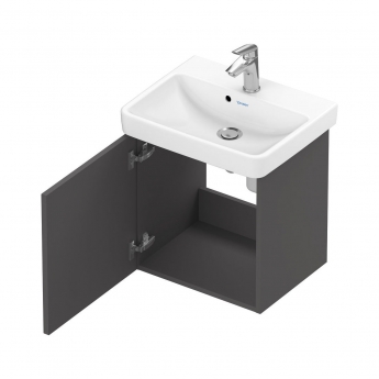 Duravit No.1 LH Wall Hung 1-Door Vanity Unit with Basin 500mm Wide - Matt Graphite | Product Image