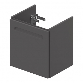 Duravit No.1 LH Wall Hung 1-Door Vanity Unit with Basin 500mm Wide - Matt Graphite | Product Image