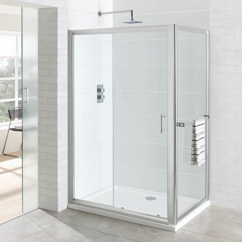 Eastbrook Vantage Sliding Shower Door 1600mm Wide - 6mm Glass