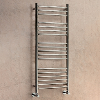 EcoRad Edge Curved Ladder Towel Rail 1200mm H x 500mm W Polished Stainless Steel