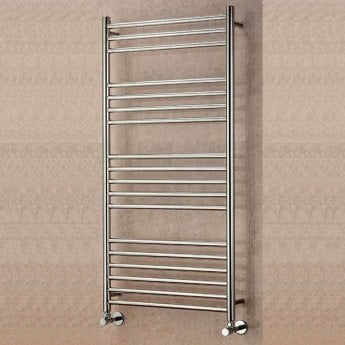 EcoRad Edge Straight Ladder Towel Rail 1200mm H x 600mm W Polished Stainless Steel