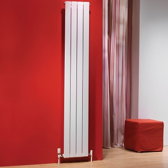 EcoRad Flat Tube Single Vertical Radiator 1820mm High x 312mm Wide 4 Sections White