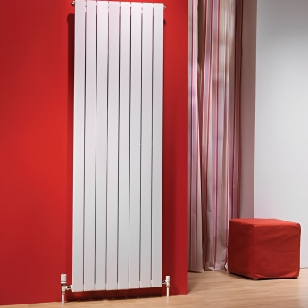 EcoRad Flat Tube Single Vertical Radiator 1820mm High x 616mm Wide 8 Sections White