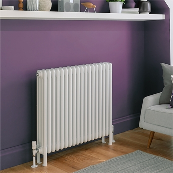EcoRad Legacy White 4-Column Radiator 600mm High x 1239mm Wide 27 Sections