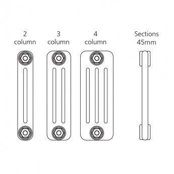 EcoRad Legacy White 2-Column Radiator 752mm High x 1464mm Wide 32 Sections