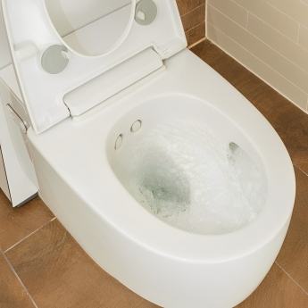 Geberit AquaClean Mera Care Floor Standing Close Coupled Toilet - Alpine White