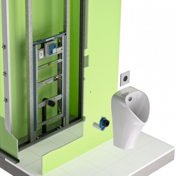 Geberit Duofix Universal Urinal Frame for Spray Head 500mm W x 1120 - 1300mm H - Blue