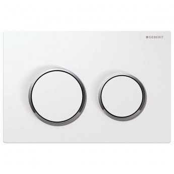 Geberit Kappa21 Dual Flush Plate - White/Gloss Chrome Plated