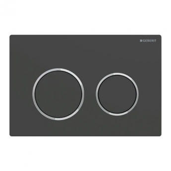 Geberit Omega20 Dual Flush Plate - Matt Black/Chrome | Product Image