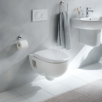Geberit Selnova Rimless Semi-Shrouded Wall Hung Toilet - Quick Release Soft Close Seat