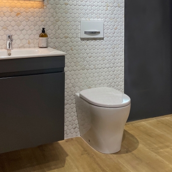 Geberit Selnova Rimless Shrouded Back to Wall Toilet - Quick Release Soft Close Seat