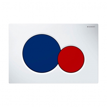 Geberit Sigma01 Dual Flush Plate - White/Blue/Red