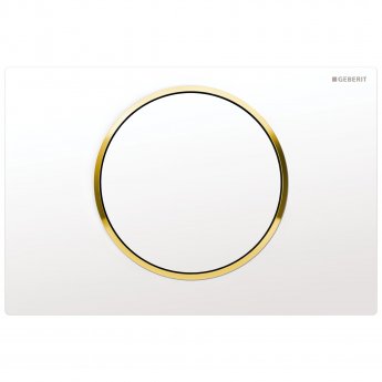 Geberit Sigma10 Single Flush Plate - White/Gold
