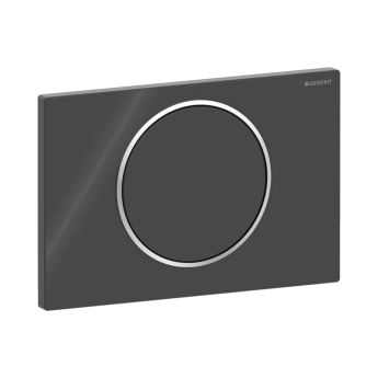Geberit Sigma10 Single Flush Plate - Black/Gloss Chrome | Product Image